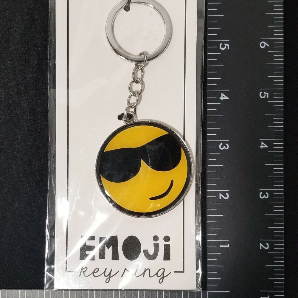 NEW 2" Emoji Key Ring in Face with Sunglasses